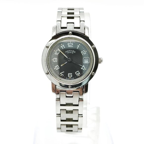 Hermes Accessories - Hermes Watch CL4.210 23mm Women's Black X Silver 432-070225